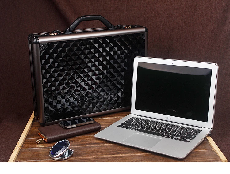 Fashion Hard Document Envelope Black Argyle  Men  Lawyer  Briefcase 