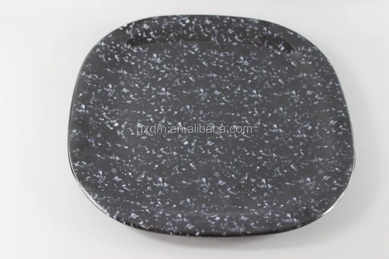 Black Plate , Melamine Square Plate Dessert Plate