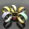 Fashion Simple Stainless Steel Resin Ring For Women Men Jewelry