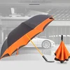 210T fashion custom double umbrellalayer upside-down umbrella inverted golf