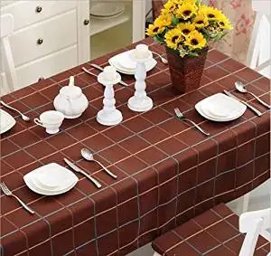 Cotton padded Plaid tablecloth , 140*220cm canvas fabric
