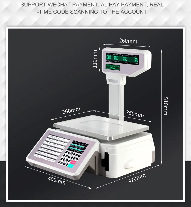 1/3000 Accuracy 30kg Tma Electronic Digital Cash Register Weighing