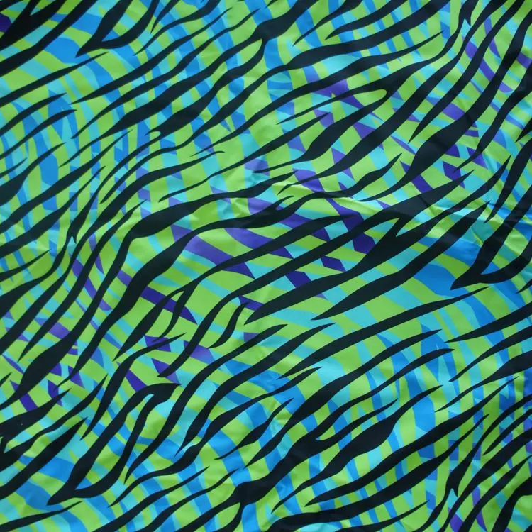 Pale Turquoise Leopard Animal Print on Stretch Nylon Spandex Tricot Fabric