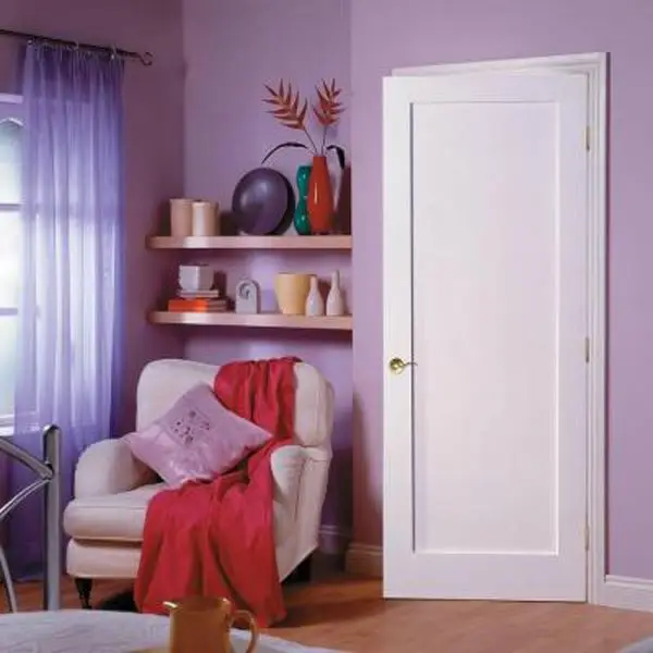 White Primed Craftsman Living Room Door