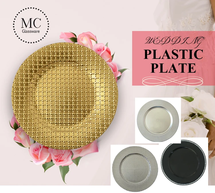 China Wedding Disposable Gold Charger Plate Plastic Buy Gold Charger