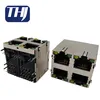 (Electronic Components) RJ45 2X2 RJ45 8P8C double layer 90 right angle insert with light strip