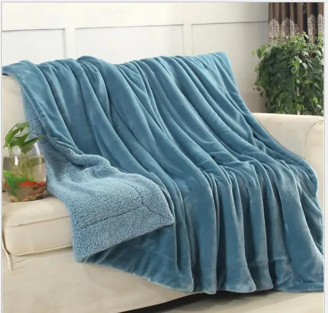 High Quality Soft Double Wool Cashmere Blanket Bed Sofa Winter Thick