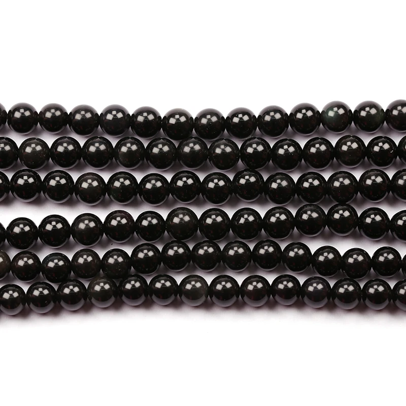 Wholesale Fashion Obsidian 4mm 6mm8mm10mm 12mm Gemstone Loose Beads
