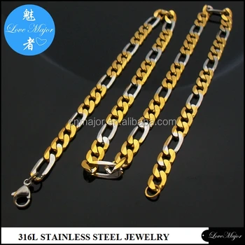 18k gold italian figaro chain necklace