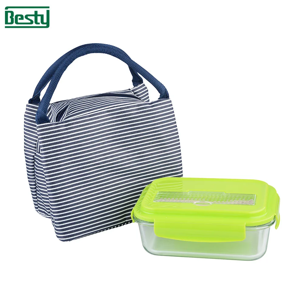 Borosilicate Glass Kitchen Box Set Glass Food Storage Box/fock Spoon