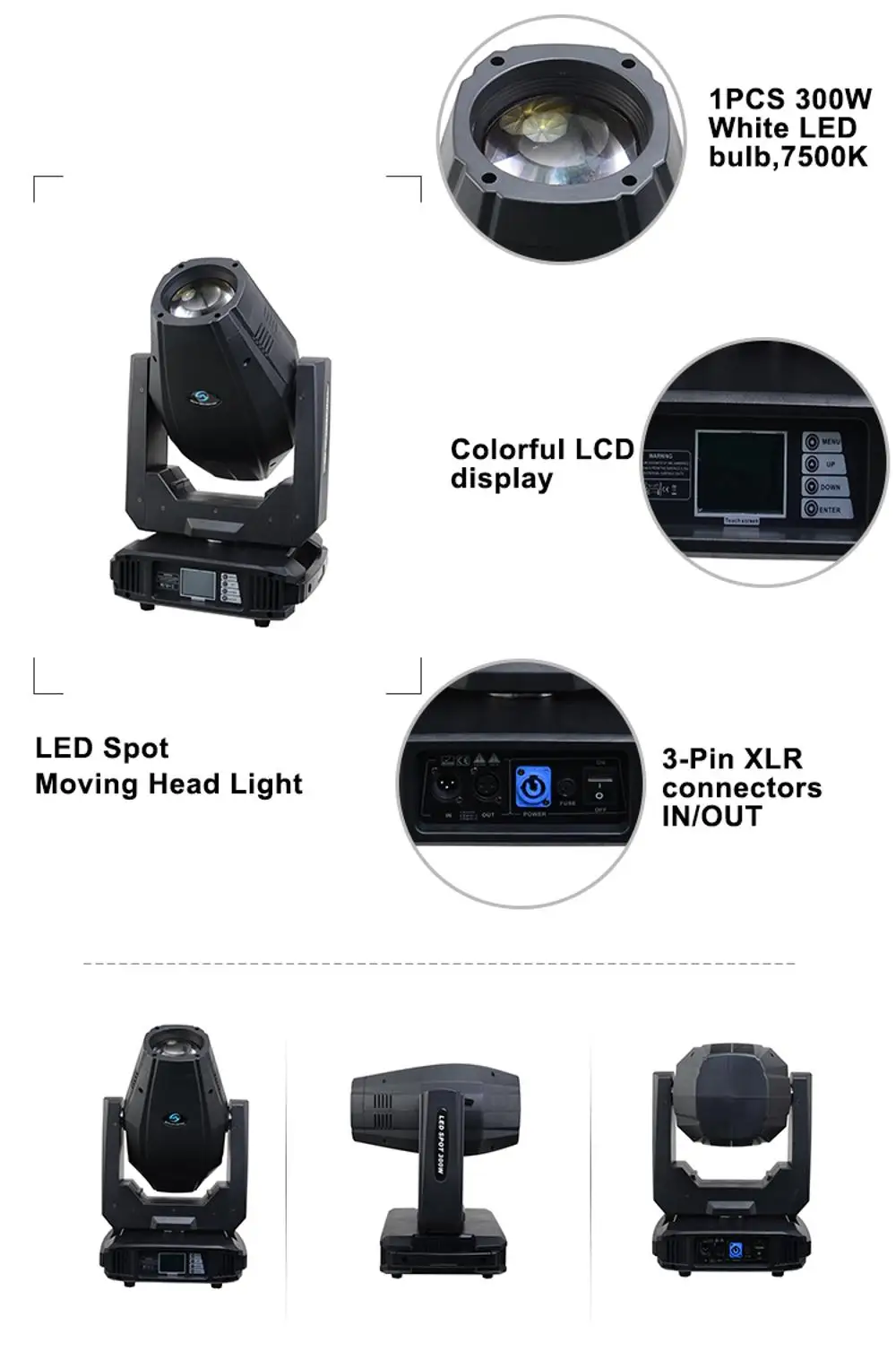 LED Moving Head Light 300W White SL-1300