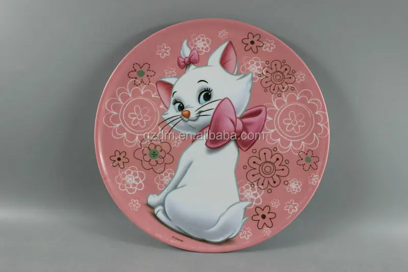 Infantil Melamine Food plate Plastic Dinner Dishes Cat print