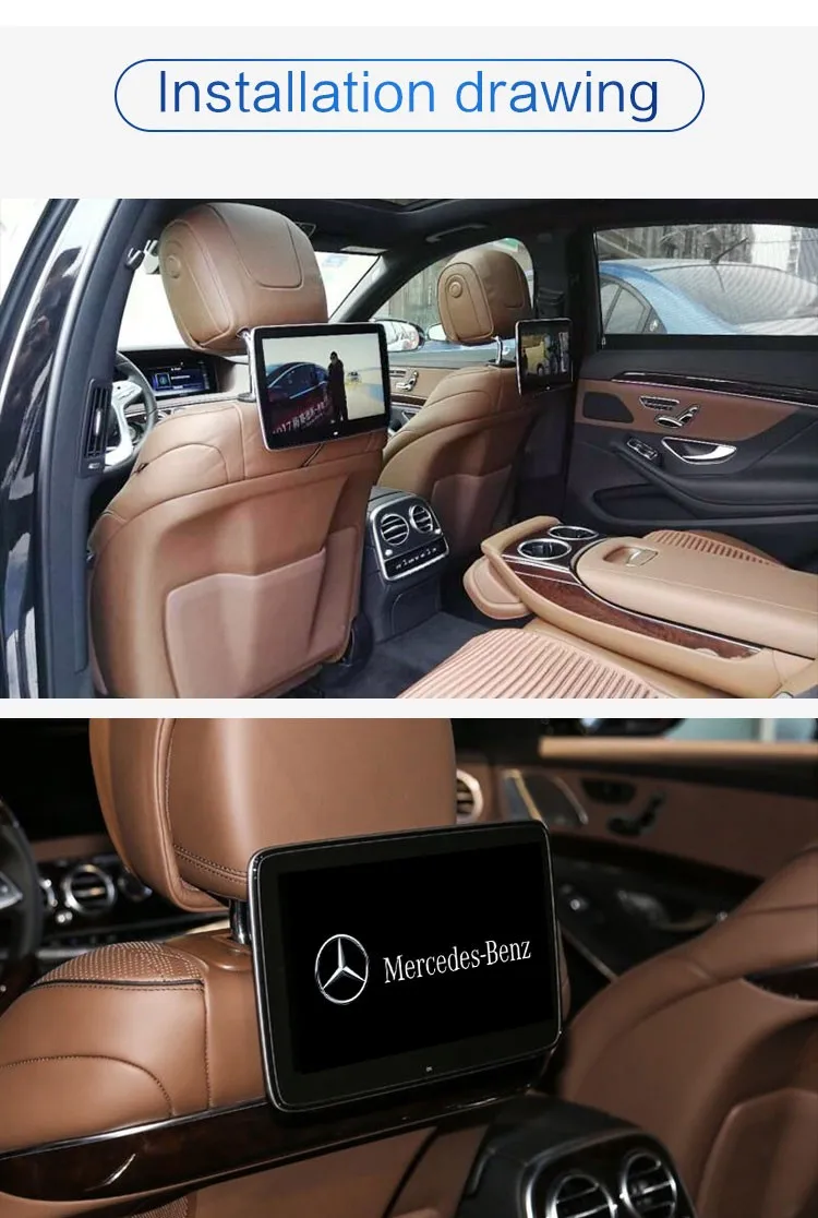Hd Touch Screen Android Entertainment Headrest Monitor For Mercedes