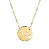 Expression Series 18K real solid gold necklace with face pendant