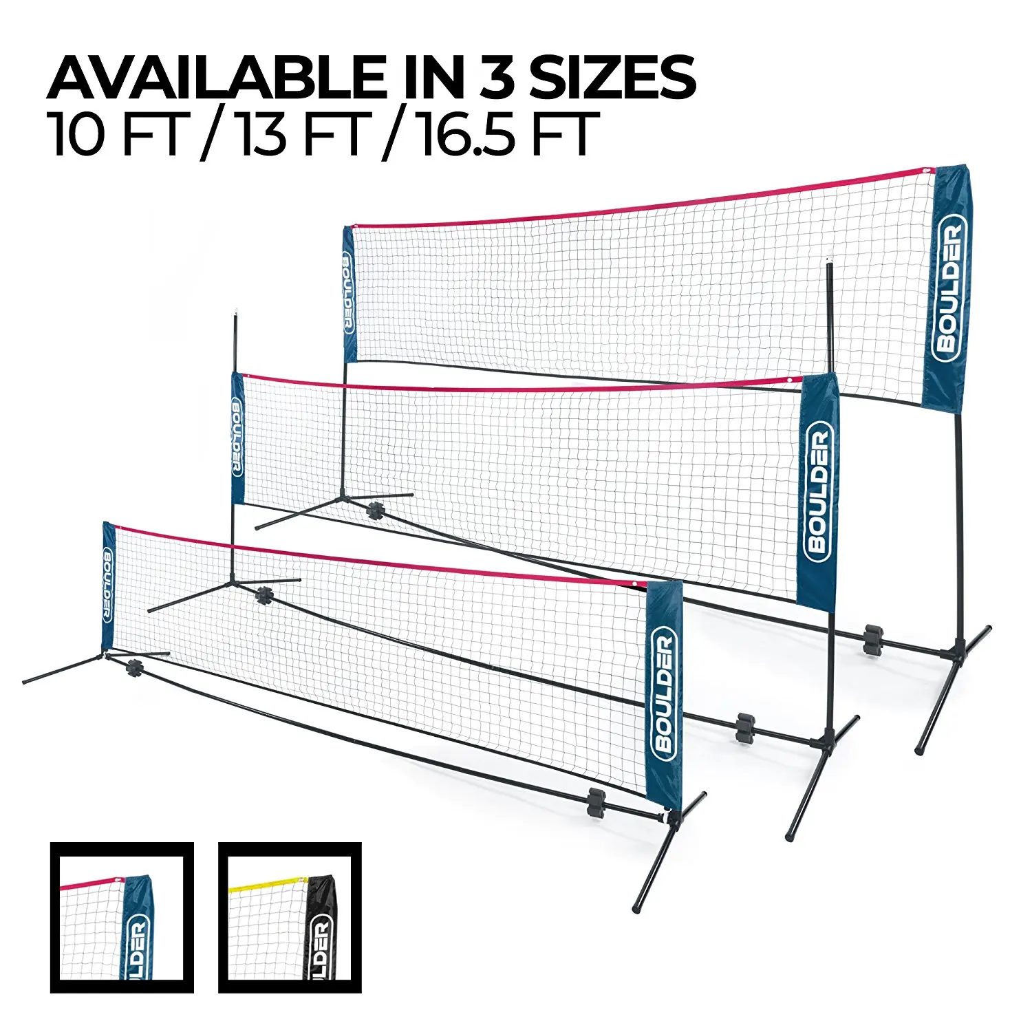 Yaheetech 16 ft Portable Badminton//Tennis//Volley Net Set Adjustable Height Poles Frame Stand Indoor//Outdoor Professional Sports Training Net with Carry Bag