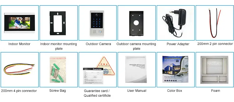 7 Inch Touch Screen Outdoor Bell Station with RFID Function Video Intercom Door Entry System