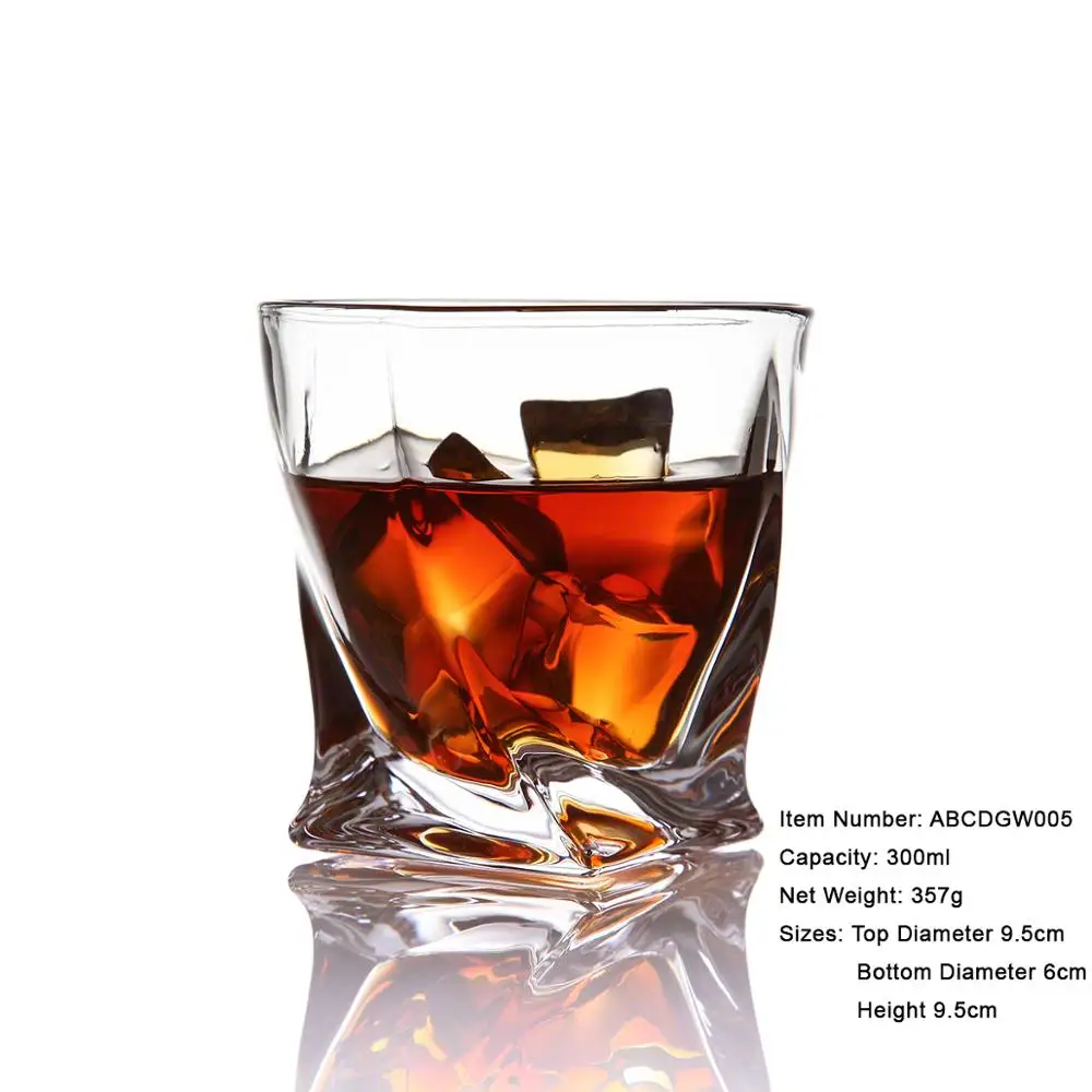 Twist Whiskey Glass Scotch Glass 10oz Glass Liquor Or Bourbon Tumblers ...
