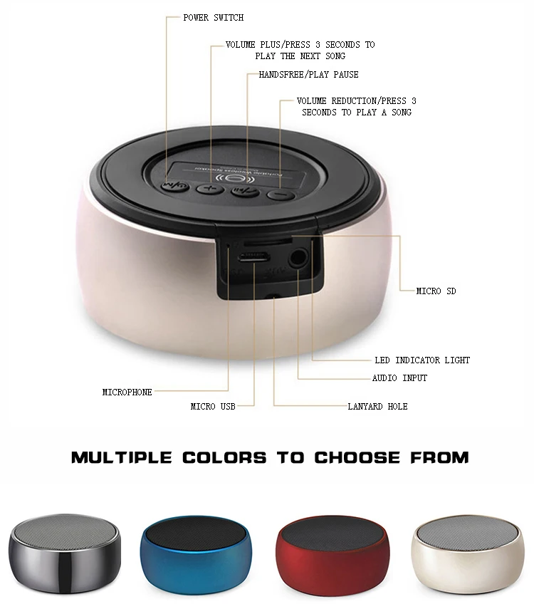 Wholesale Creative Aluminium Frame Mini Bluetooth Wireless Speaker