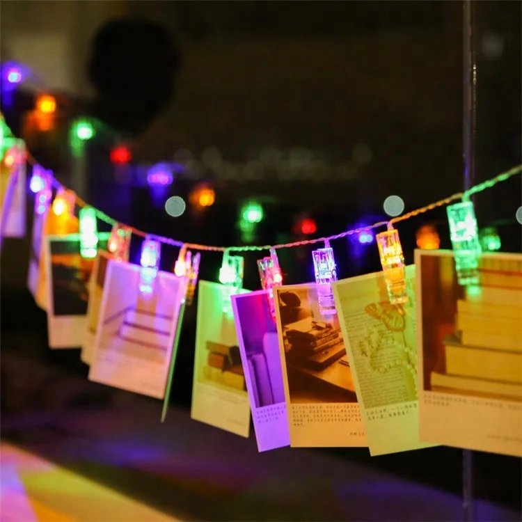 Battery Operated String Lights LED Light Photo Clip