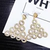 Women Personalized Jewelry Accessories Crystal Rhinestone Multi Circle Triangle Shape Dangle Drop Earrings