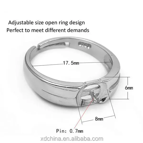 Xd 925 Sterling Silver Ring Setting Mount Wholesale Finger Ring