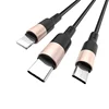 HOCO X26 Xpress 3-in-1 charging cable for LINT Micro-USB Type-C 1m nylon braid and aluminum alloy shell 2A charge current.