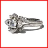 New arrived unique design high quality cz flower shaped engagement rings
