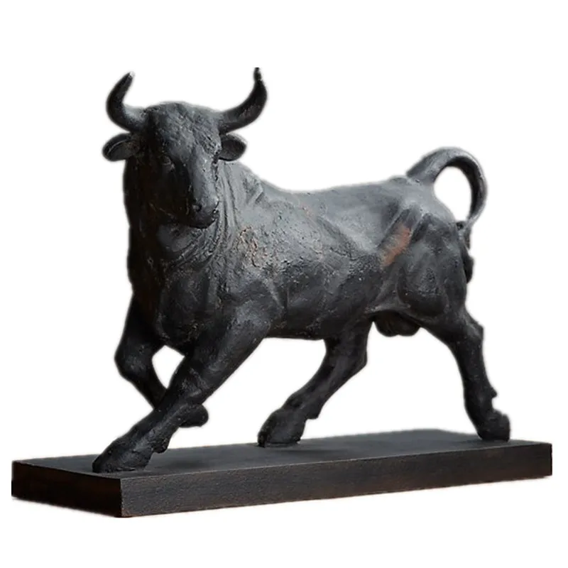 Life Size Garden Fiberglass Animals Bull Statue Sculpture Resin Bull