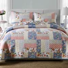 Elegant 3-Piece Patchwork Quilt Set with Shams Soft All-Season Cotton Bedspread Coverlet