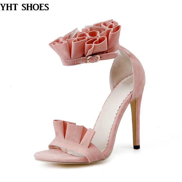 pink ruffle heels