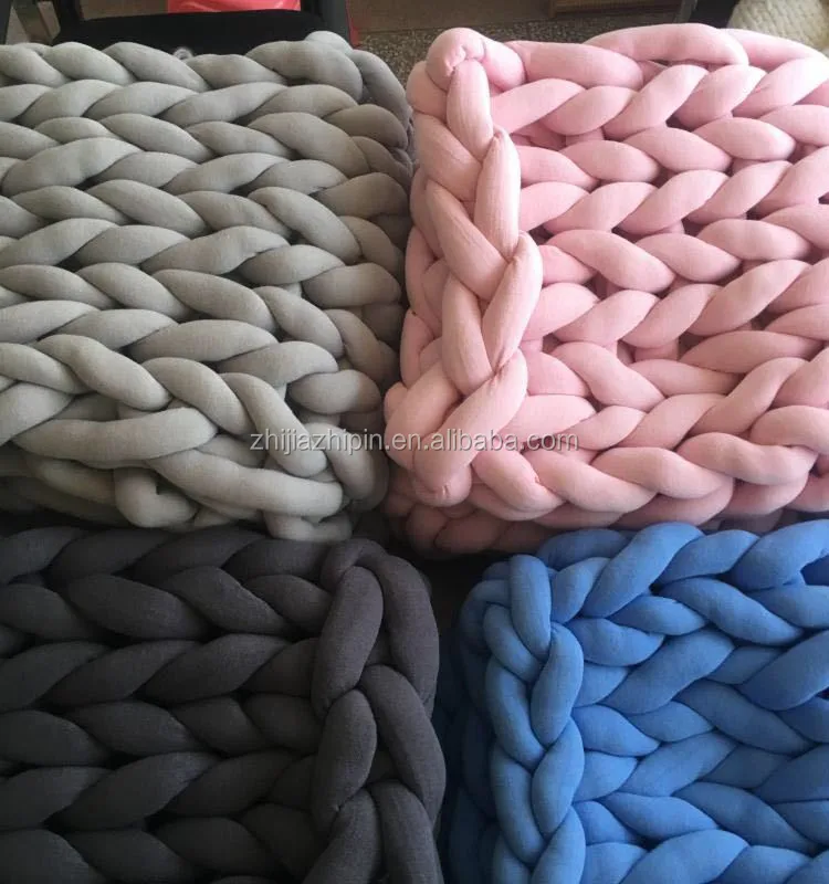 3cm Chunky Vegan Braid Machine Washable Cotton Tube Yarn For Arm