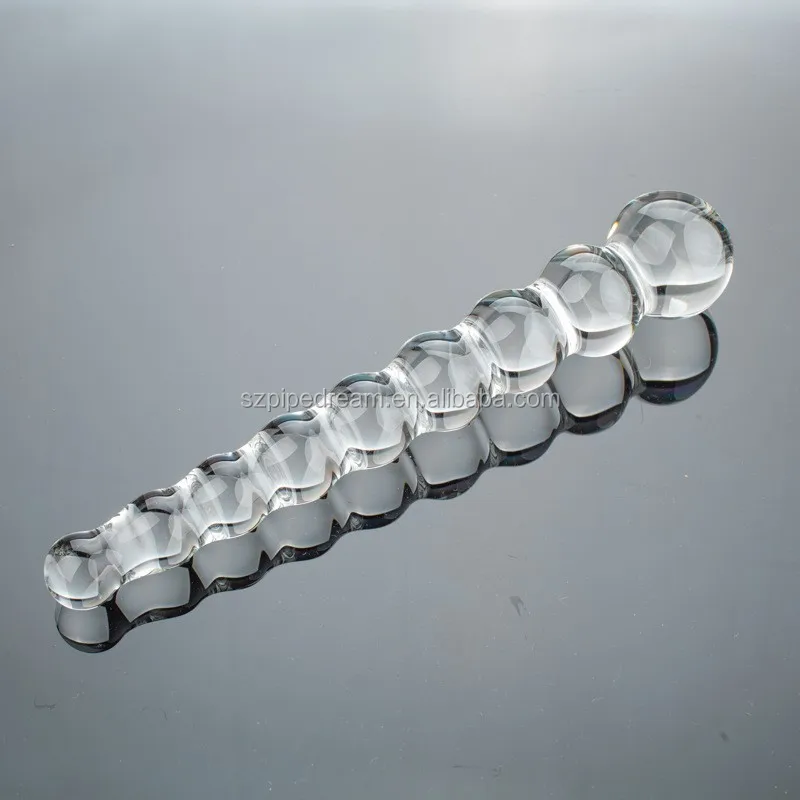 Crystal Clear 9 Bead Glass Dildo Anal Beads Butt Plug Sex Toy Female 