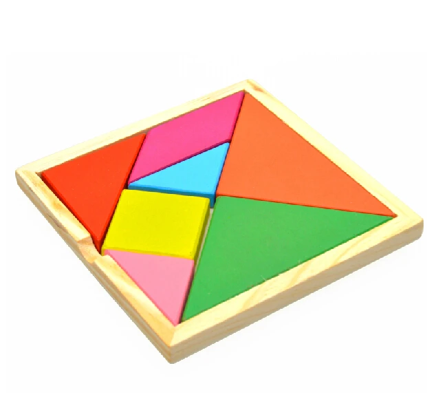 Color Wooden Tangram Brain Teaser Puzzle Educational Developmental Kids Toy ~wl 