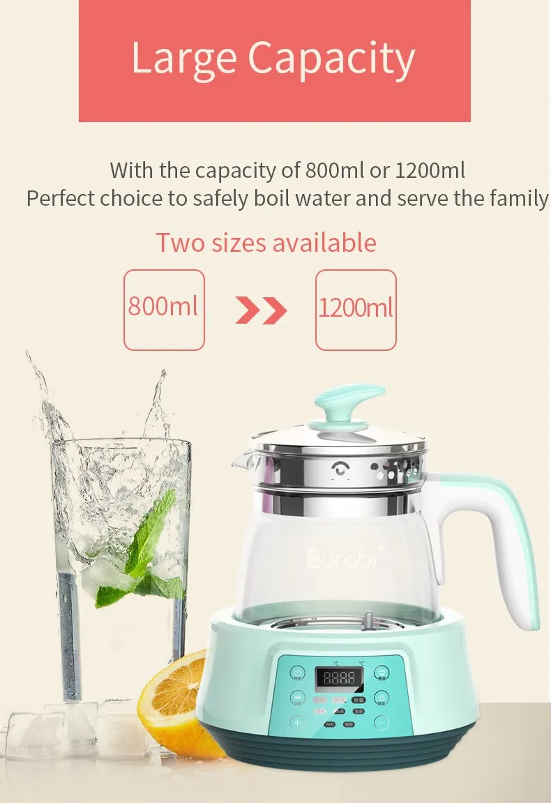 Burabi Thermostat Industrial Electric Kettle With Warmer For Baby Formula  Milk Boiling Machine