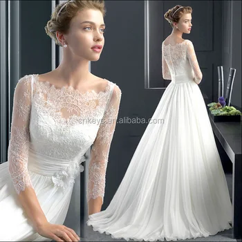 K1652a New Fashion Long Sleeve Bride Gowns Long Fishtail White