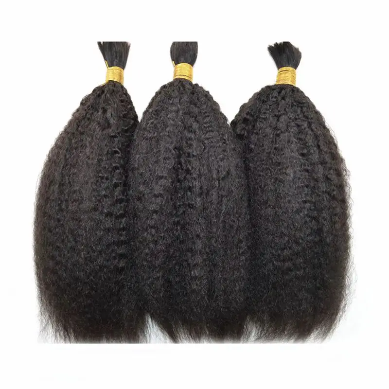 Human Hair Bulk For Braiding Mongolian Kinky Straight Bulk Hair 8-30 inch for choose 