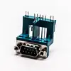 Blue color elevated dsub connector male angled with harpoon