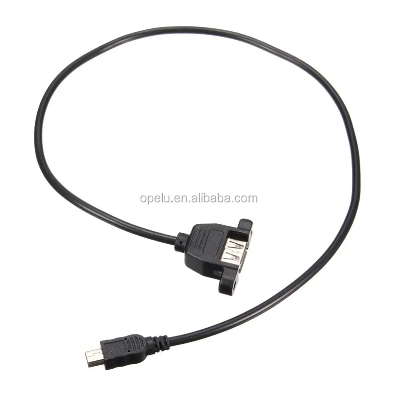 Mini Usb 5pin Male To Usb 2.0 B Female Socket Panel Mount Extension Usb