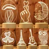 3D LED Lamp Creative 3D LED Night Lights Novelty Illusion Night Lamp 3D Illusion Table Lamp For Home Decorative