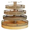 pet display stand Round 4 Tiers Stable Supermarket wood rack for POS bulk Snack pet food display stand