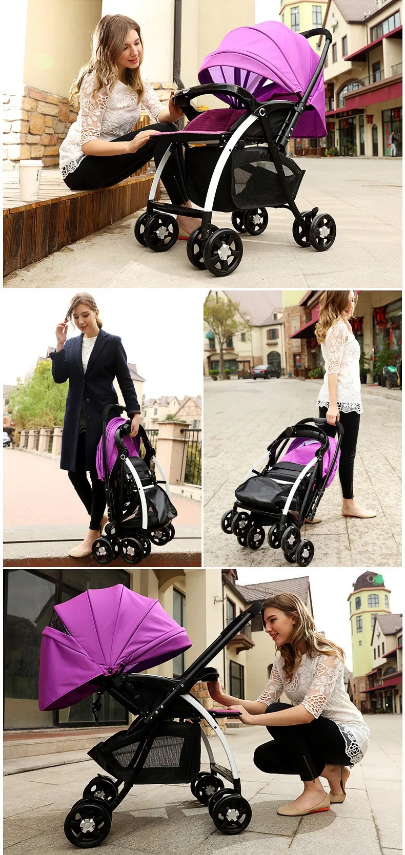 Reversible Baby Stroller with Car Seat