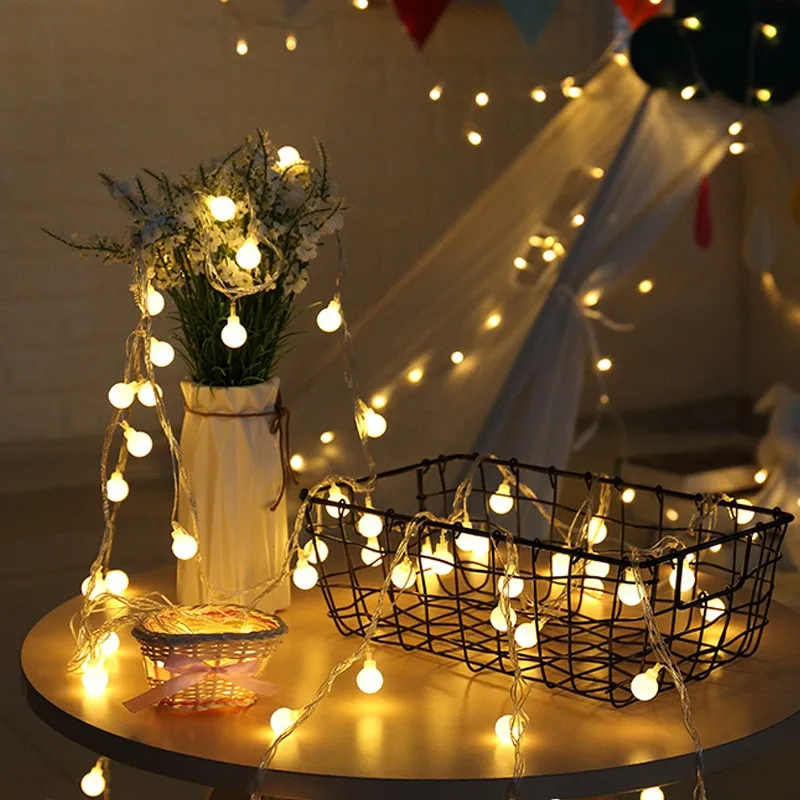 10 Warm White Bulb LED Home Party Wedding Fairy Christmas String Ball Lights 