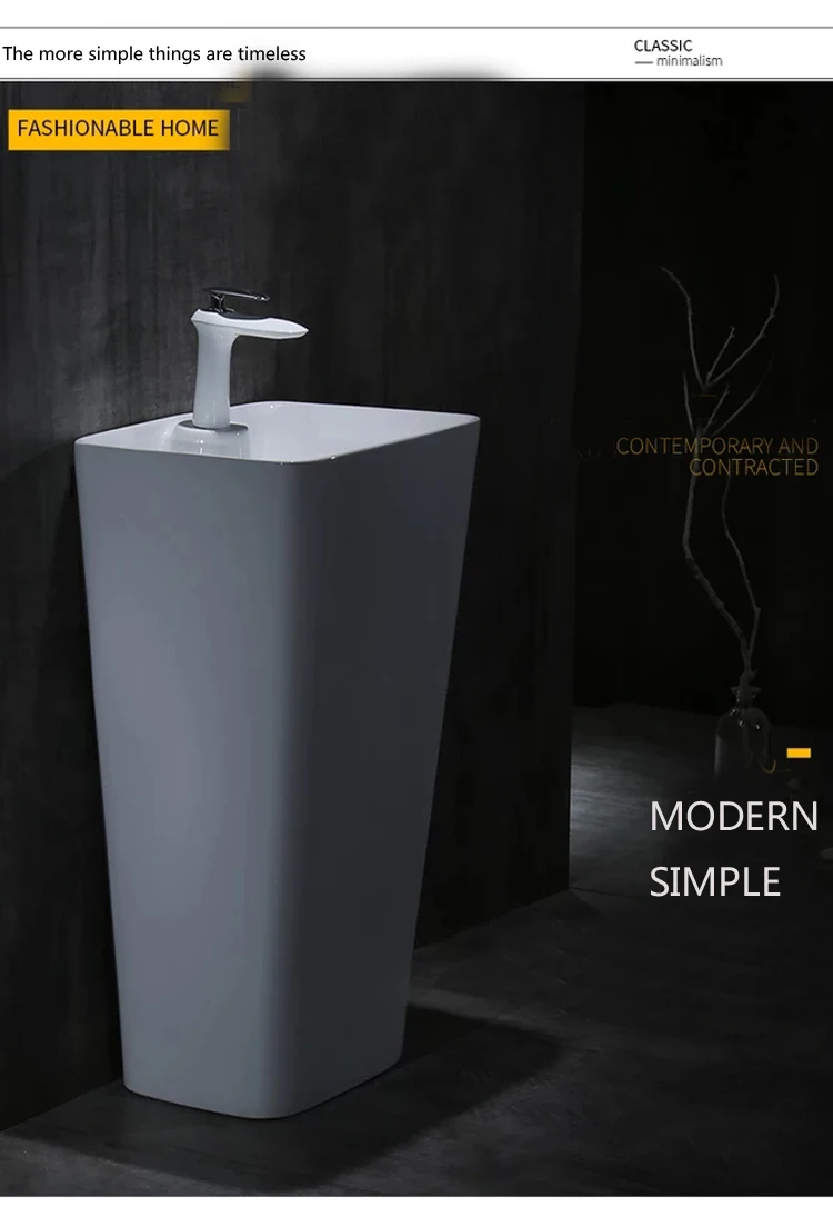 842 Luxury European Free Standing Bathroom Ceramic One Piece Pedestal