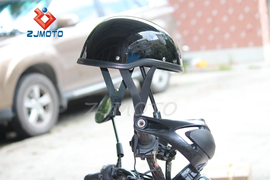 Zjmoto Custom Low Profile Matt Black Bobber Open Face Biker Novelty