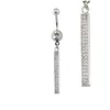 White crystal surgical steel jewelry belly button piercing navel ring with dangle