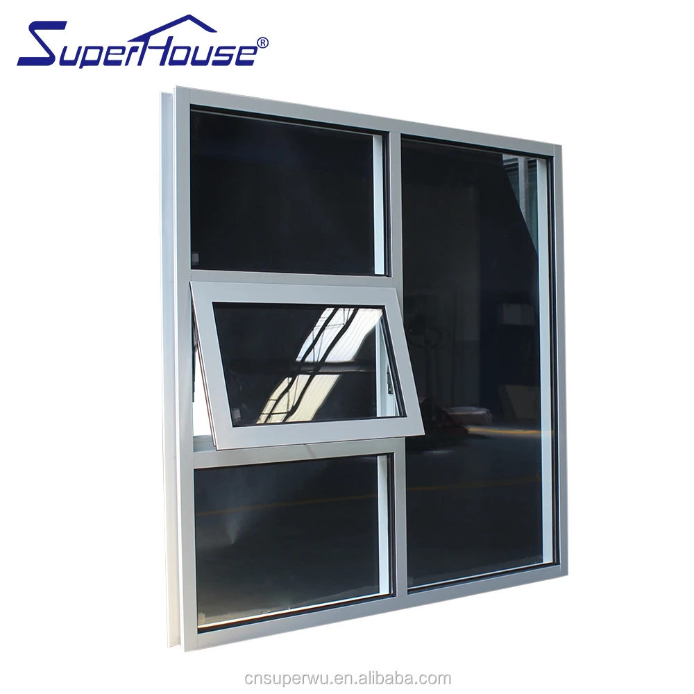 Double glazed white color awning windows cheap aluminium alloy awning with fixed