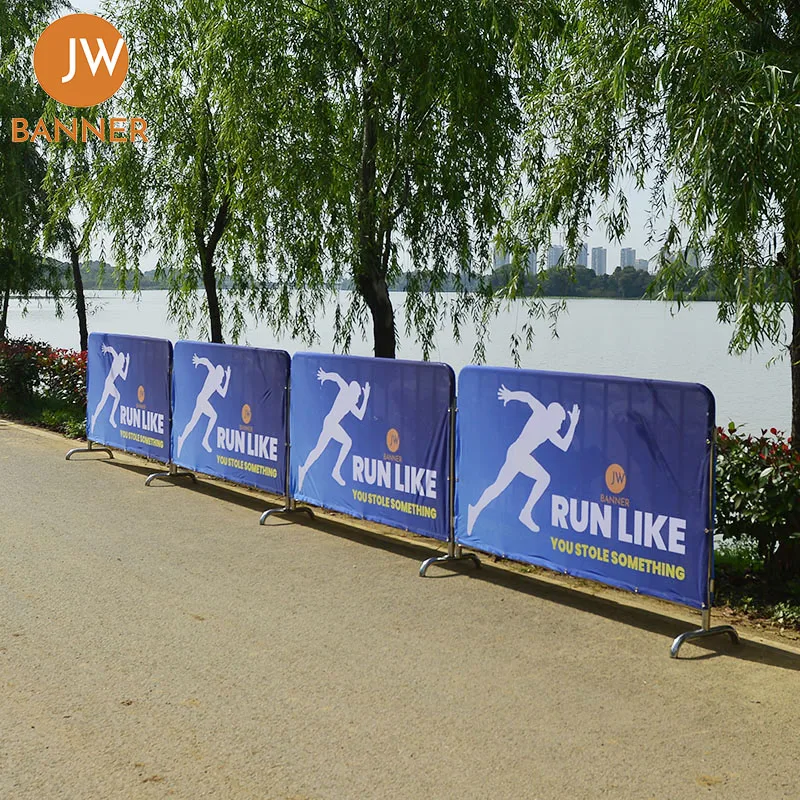 Custom Mesh Fabric Printing Road Side Barrier Banner Signs For