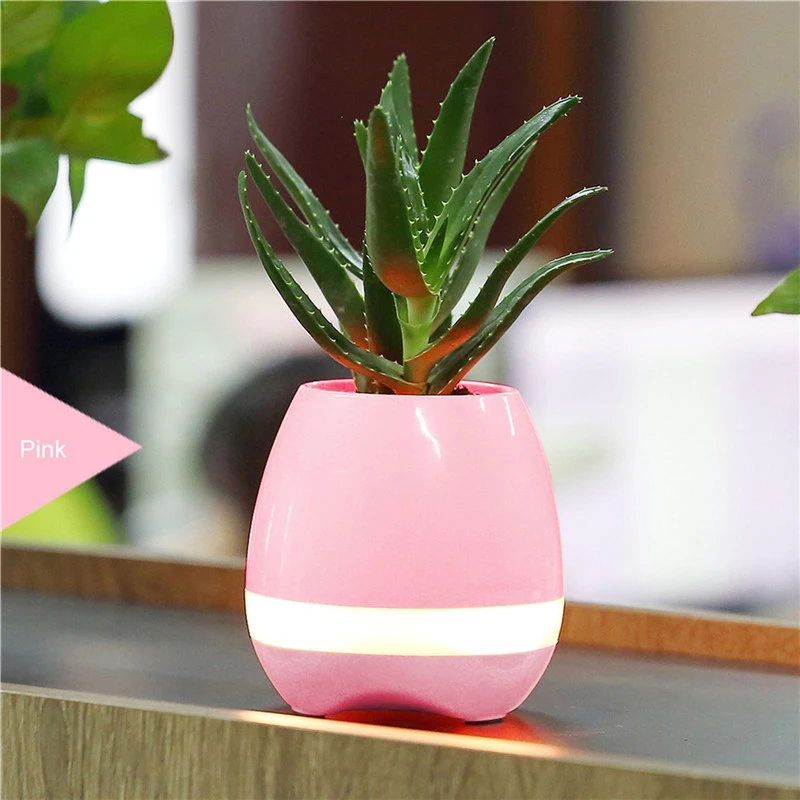 Hot Sale 2017 New Arrival Factory Supply LED Music Vase, Plant Smart Music Flowerpot Bluetooth Speaker Dancing Green