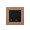 FIKO British standard 86 - type hotel villa wall aluminum board champagne gold 13A square - Angle three-pole power outlet