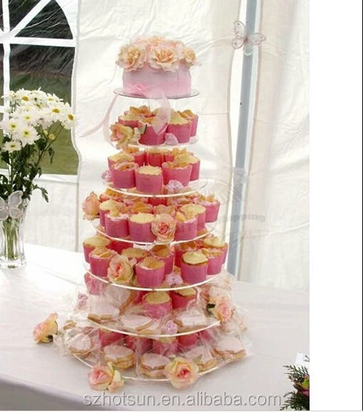 7 Tier Plexiglass Acrylic Round Cupcake Stand Tower Wedding Birthday